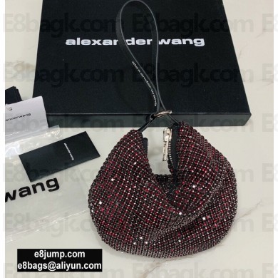 Alexander Wang Wangloc Fortune Cookie Bag With Crystal Rhinestone Chain Mesh Red