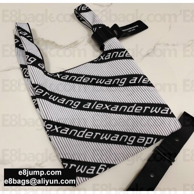 Alexander Wang Small Logo Knit Jacquard Shopper Tote Bag White