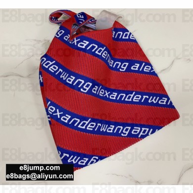 Alexander Wang Small Logo Knit Jacquard Shopper Tote Bag Fuchsia