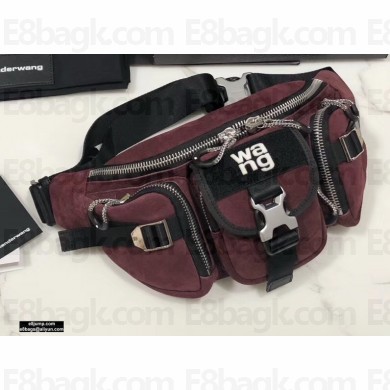 Alexander Wang Surplus Fanny Pack Bag Suede Burgundy