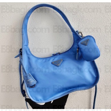 Prada Re-Edition 1995 Nylon Hobo Bag 1BC115 Sky Blue 2020
