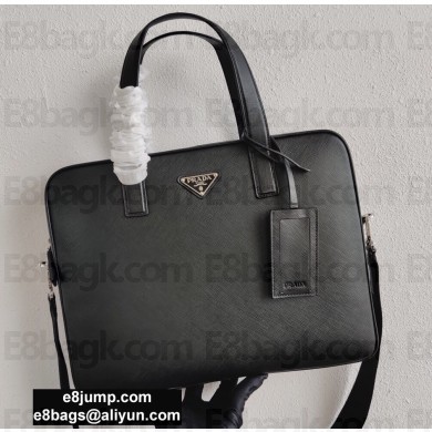 Prada Saffiano Leather Briefcase Bag 2VE368 Black