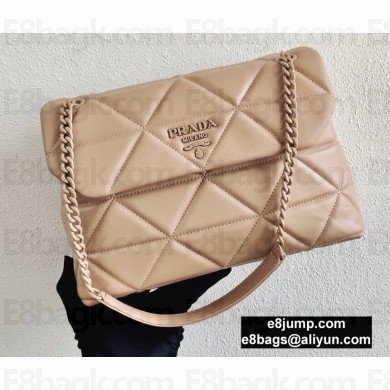 Prada Large Nappa Leather Spectrum Bag 1BD231 Beige 2020