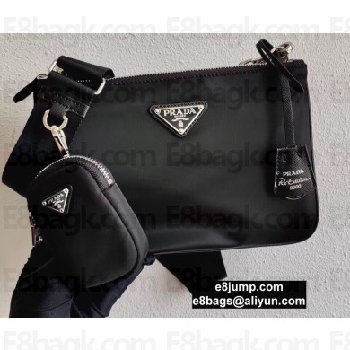 Prada Nylon Re-Edition 2000 Shoulder Bag 1BH046 Black 2020