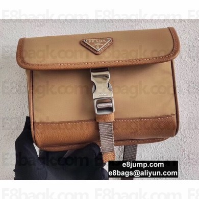 Prada Nylon and Saffiano Leather Smartphone Case with Shoulder Strap 2ZH108 Beige/Brown 2020