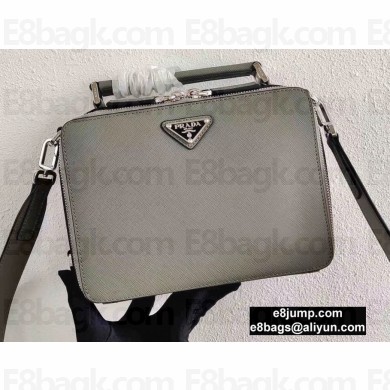 Prada Brique Saffiano Leather Cross-Body Bag 2VH069 Gray 2020