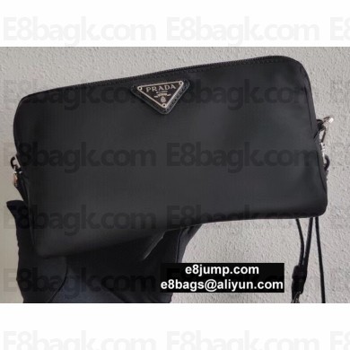 Prada Nylon Cosmetic Pouch Bag 1NE693 Black 2020