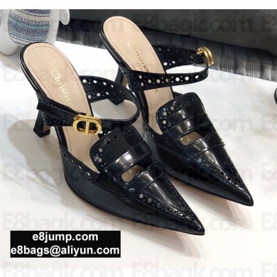 Dior Heel 8cm Boy-D Mules in Perforated Gradient Calfskin Black 2020