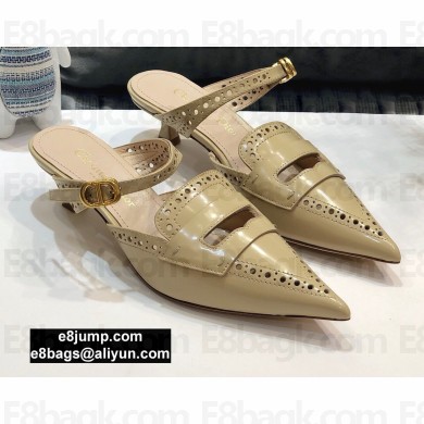 Dior Heel 4cm Boy-D Mules in Perforated Gradient Calfskin Beige 2020