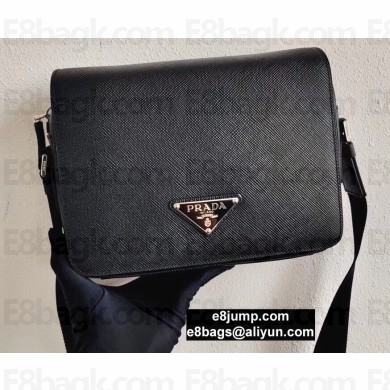Prada Saffiano Leather Shoulder Bag with Strap 2VD038 Black 2020