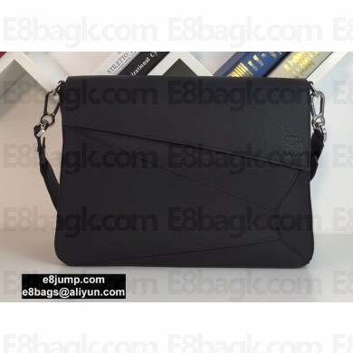 Loewe Puzzle Messenger Bag in Soft Grained Calfskin Black