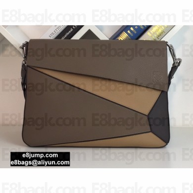 Loewe Puzzle Messenger Bag in Soft Grained Calfskin Taupe
