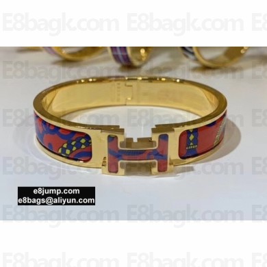 Hermes Clic H Narrow Bracelet in Printed Enamel 07
