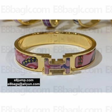 Hermes Clic H Narrow Bracelet in Printed Enamel 08