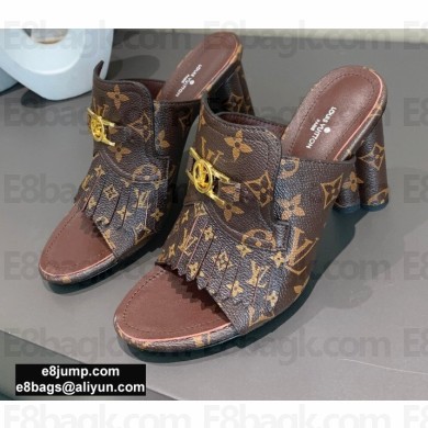 Louis Vuitton Heel 10cm Dauphine Indiana Mules Monogram Canvas 2020