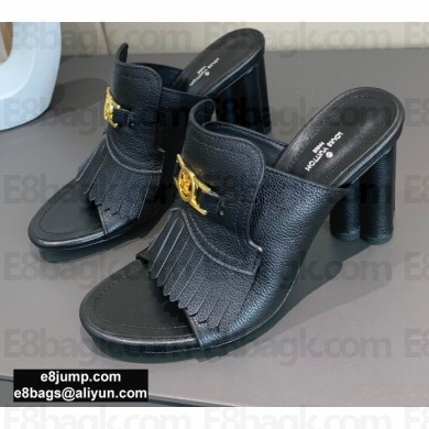 Louis Vuitton Heel 10cm Dauphine Indiana Mules Black 2020