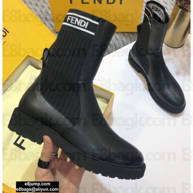 Fendi Leather Biker Ankle Boots Black 2020