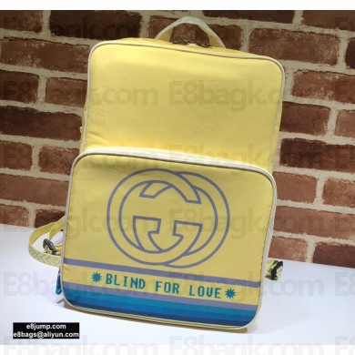 Gucci Medium Backpack Bag 536724 Interlocking G Print Yellow