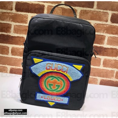 Gucci Medium Backpack Bag 536724 80s Patch Black