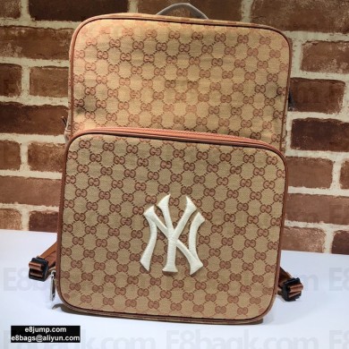 Gucci Medium Backpack Bag 536724 NY Patch GG Canvas