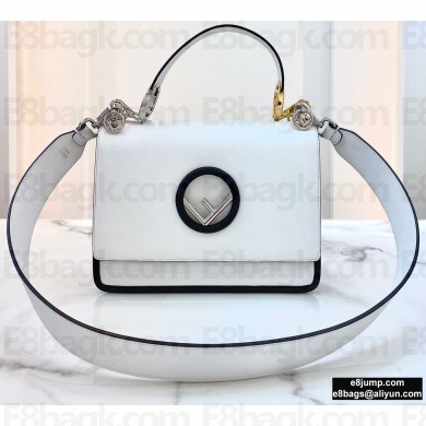 Fendi Leather Kan I F Medium Bag White/Black