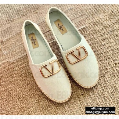 Valentino Leather VLogo Espadrilles White 2020