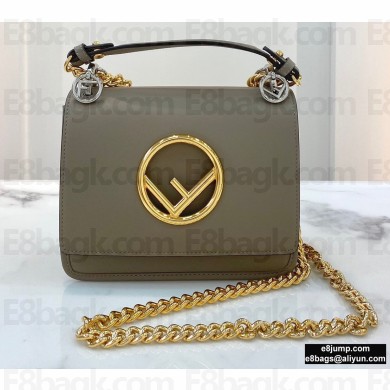 Fendi Leather Kan I F Mini Bag Etoupe