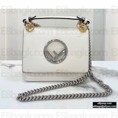 Fendi Leather Kan I F Mini Bag White