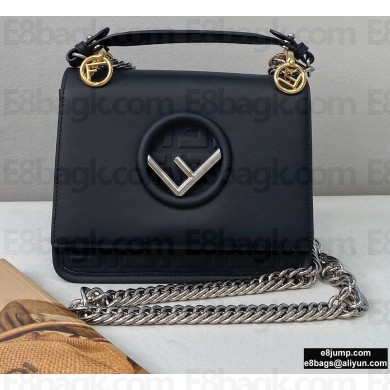Fendi Leather Kan I F Mini Bag Black/FF Embossed