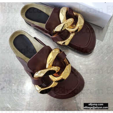 JW Anderson Chain Loafer Mules Burgundy