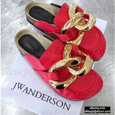 JW Anderson Chain Loafer Mules Red