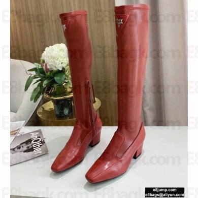 Louis Vuitton Heel 5cm Nightfall High Tight Boots Red 2020
