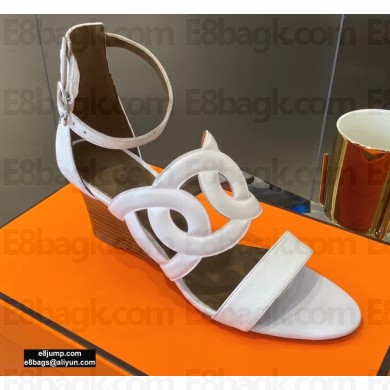 Hermes Heel 7cm Brisbane Sandals White
