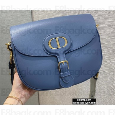 Dior Large Bobby Bag Bag in Box Calfskin Denim Blue 2020