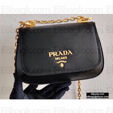 Prada Saffiano Leather Shoulder Bag 1BD275 Black 2020