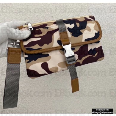 Prada Nylon Pouch Clutch Bag 2VH011 Camo 2020