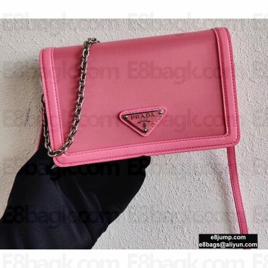 Prada Chain Handle Nylon and Leather Mini Bag 1BP019 Pink 2020