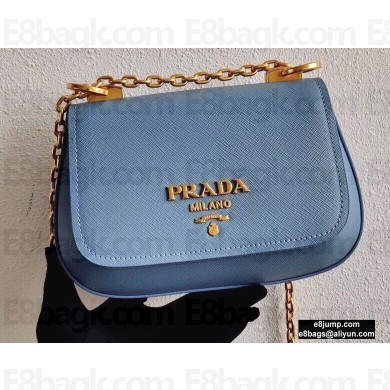 Prada Saffiano Leather Shoulder Bag 1BD275 Sky Blue 2020