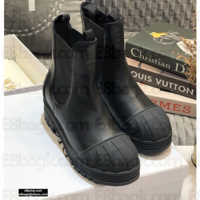 Dior Heel 3.5cm Rubber and Calfskin DiorIron Ankle Boots Black 2020