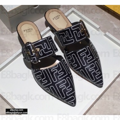 Fendi Calfskin FF Print Slingbacks Black 2020