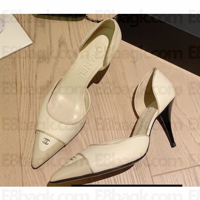 Chanel Heel 7cm Coco Vintage Pumps Top Quality Creamy 2020