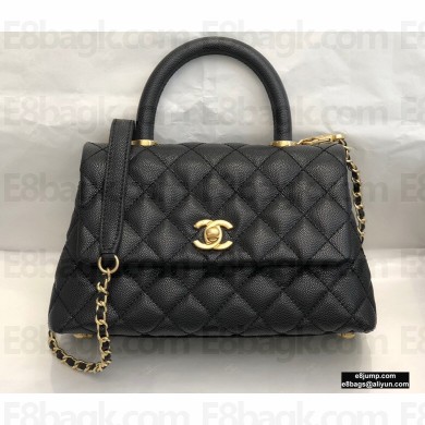 Chanel Coco Handle Small Flap Bag Black with Top Handle A92990 Top Quality 7147