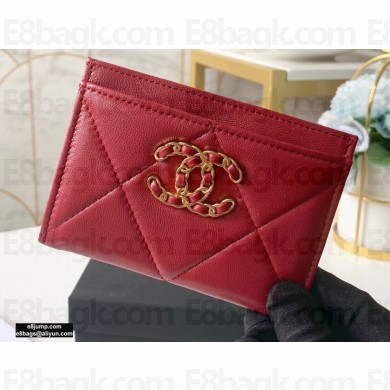 Chanel 19 Card Holder AP1167 Red 2020