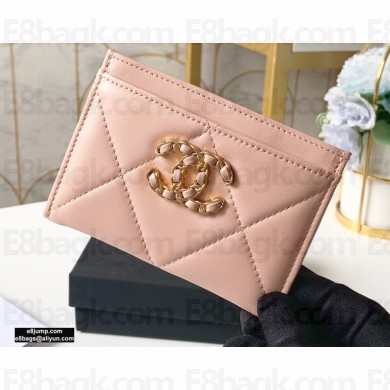 Chanel 19 Card Holder AP1167 Light Pink 2020