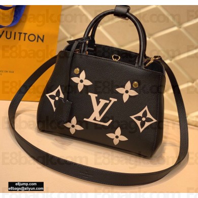 Louis Vuitton Grained Leather Montaigne BB Bag M45489 Black 2020