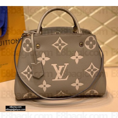 Louis Vuitton Grained Leather Montaigne MM Bag M45499 Tourterelle Gray 2020