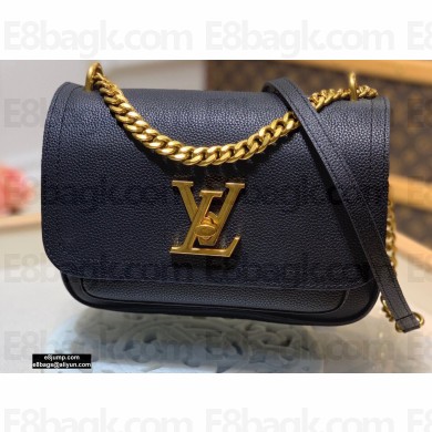 Louis Vuitton Grained Calf Leather Lockme Chain PM Bag M57073 Black 2020