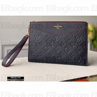 Louis Vuitton Monogram Empreinte Pochette Mélanie MM Pouch Clutch Bag M68706 Marine Rouge 2020