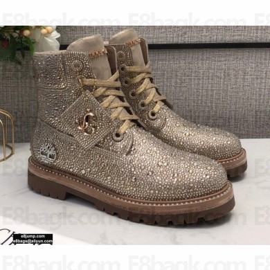Jimmy Choo JC X TIMBERLAND/F Boots with Crystal Hotfix Gold 2020