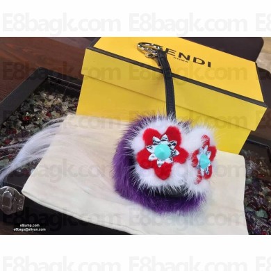 Fendi Fur Flowery Bag Bug Charm 02